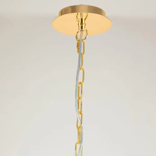 Люстра подвесная Ventus 2891-10P Favourite янтарная на 10 ламп, основание золотое в стиле классический  фото 3